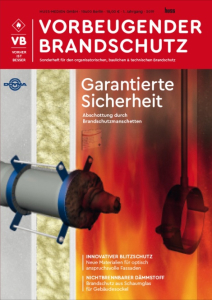 Cover des Magazins Vorbeugender Brandschutz aus dem Verlagshaus HUSS-Medien GmbH