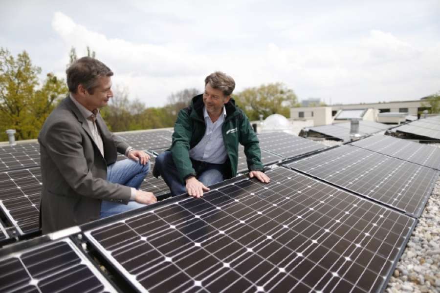 Mieterstrom-Projekt Domagkpark München: Stefan Krieger (Conplan GmbH) und Norbert Müller (Naturstrom AG)