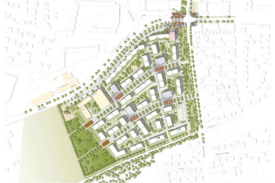 Bis 2024 wird im Berlin Süden noch gebaut: Das Quartier Buckower Felder aus der Vogelperspektive. BILD: Drees & Sommer SE/reicher haase associierte