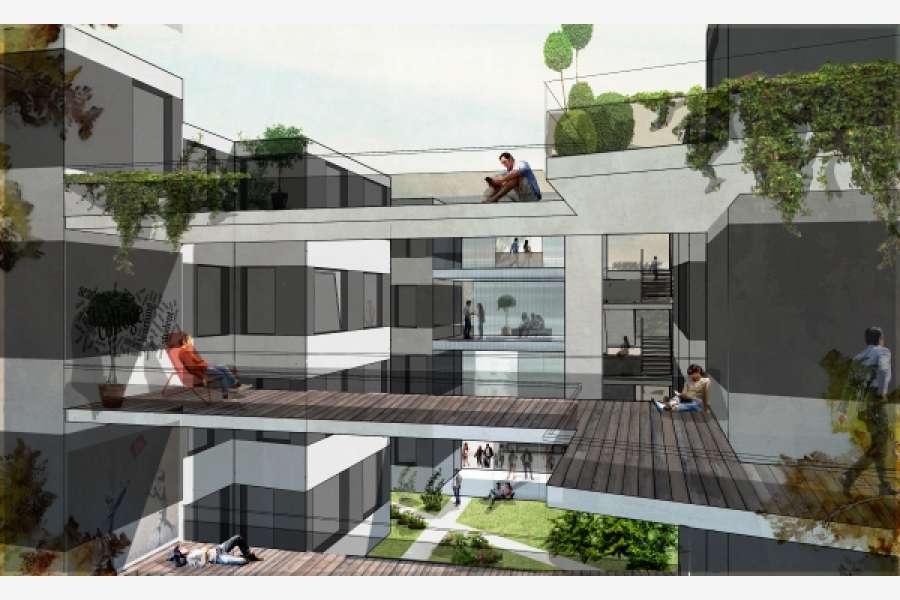 So schick wohnen Studierende in Berlin im Wohnhaus der Gewobag. Visualisierung: carpaneto.schöningh architekten