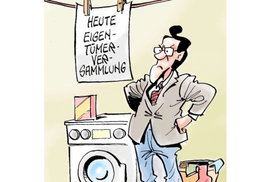 Wenn die Waschküche des Wohnhauses eine ordnungsgemäße Durchführung erlaubt, ist auch sie als Örtlichkeit für eine Eigentümerversammlung möglich. Bild: Bundesgeschäftsstelle Landesbausparkassen (LBS)