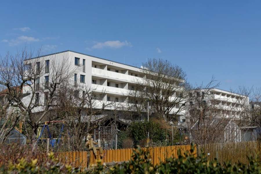 Blick von Südwesten auf die neuen GEWOFAG-Gebäude an der Münchener Brantstraße. Foto: Roland Weegen