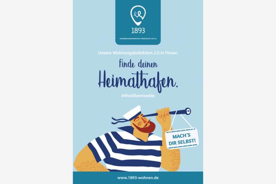 Neue Mieter dürfen im Bestand der Eberswalder Wohnungsgenossenschaft 1893 eG Wände und Fußböden selbst gestalten. Deshalb der Slogan "Mach's dir selbst!"
