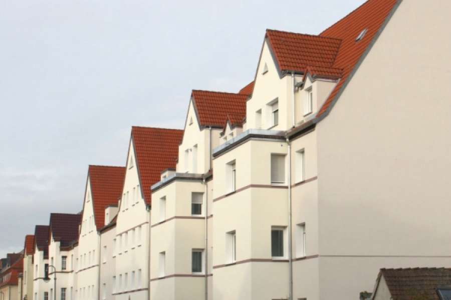 Fassade der UNITAS-Objekte in der Delitzscher Friedrich-Naumann-Straße 21-27, Quelle: UNITAS