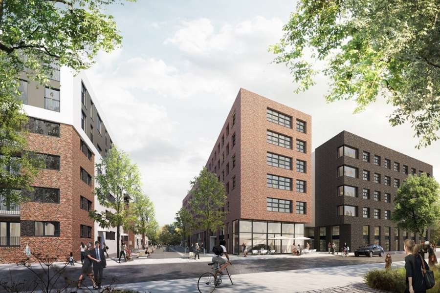 Visualisierung des Quartiers "Stahltwiete". Foto: Dtsch. Immobilien AG