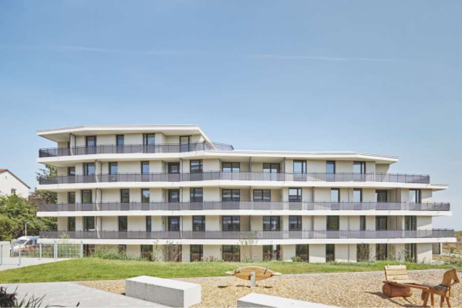 23 Wohnungen wurden in der Römeraue in Ludwigsburg aktuell fertig gestellt und nach und nach an die MieterInnen übergeben. FOTO: WBL