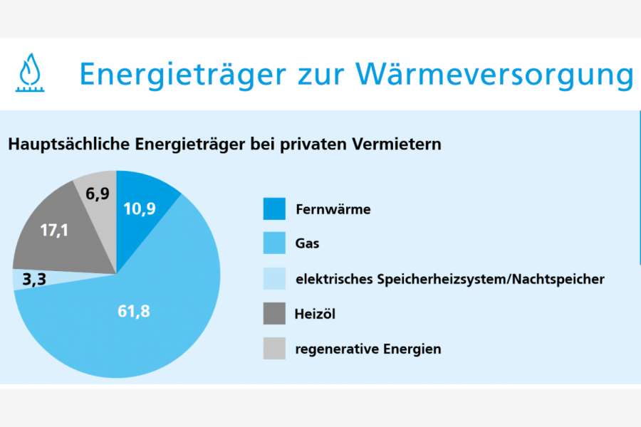 In 6,9 Prozent der Wohnungen befragter Haus & Grund-Mitglieder werden regenerative Energien genutzt. Quelle: Vermieterbefragung 2021 des Eigentümerverbandes Haus & Grund