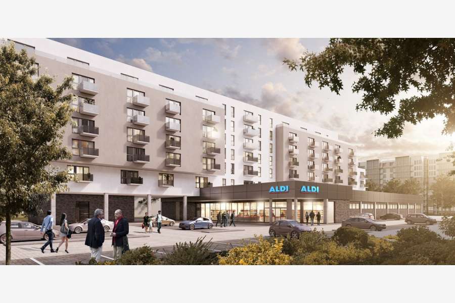 Entwurf ALDI-Pilotprojekt in Berlin-Lichtenberg. Foto: ALDI Nord