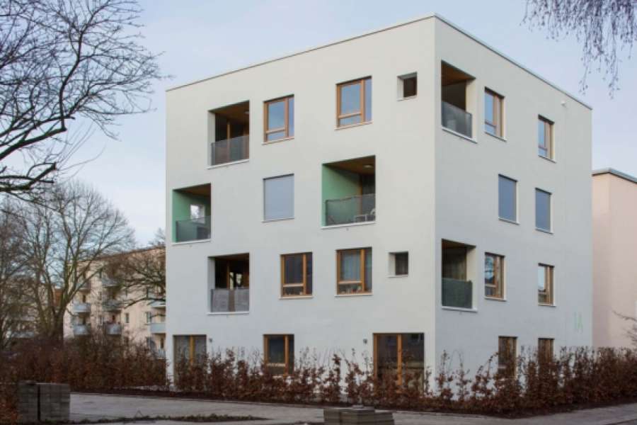 „Bremer Punkt“ : Der Finalist vereint für die Jury die Aspekte eines nachhaltigen und zukunftsorientierten Wohnungsbaus. FOTO: Nikolai Wolff
