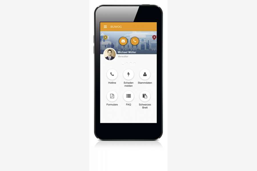 BUWOG-App: Schadensmeldung per Smartphone oder Tablet. BILD: BUWOG GROUP