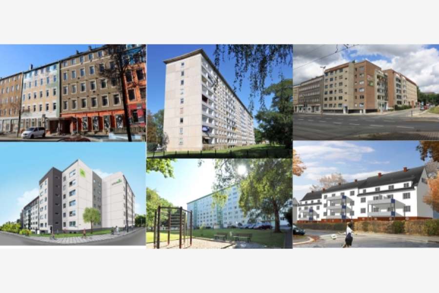 Einige der im Jahr 2018 neu beginnenden Sanierungsvorhaben des Wohnungsunternehmens GGG Chemnitz im Überblick