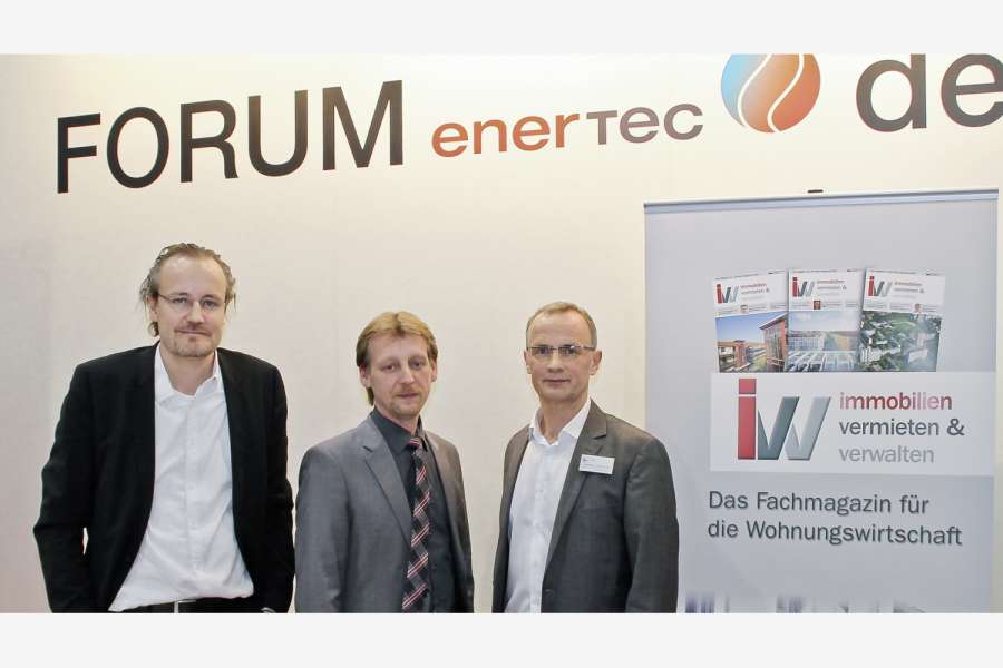 IVV-Chefredakteur Thomas Engelbrecht (r.) mit den Referenten Jochen Icken und Taco Holthuizen (l.). Foto: HUSS-MEDIEN