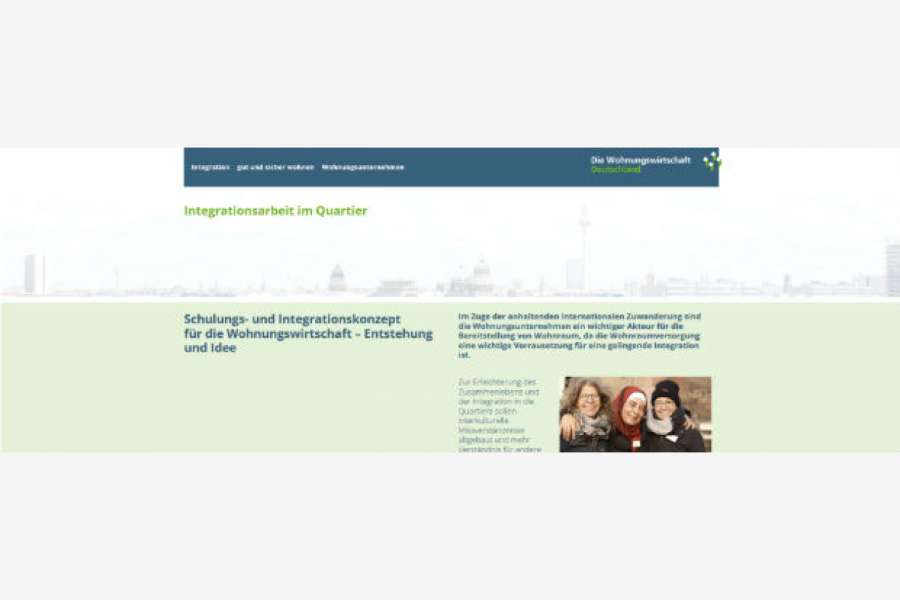 Screenshot der Online-Plattform integration.wohnungswirtschaft.de (Quelle: Die Wohnungswirtschaft Deutschland)