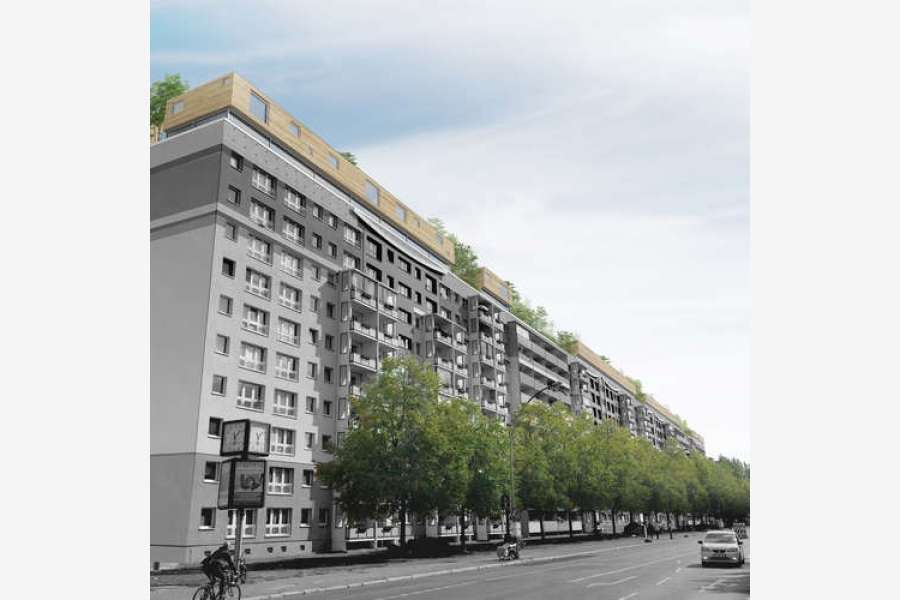 Aufstockung eines Hauses zwischen Kreuzberg und Mitte in Berlin. Zweitplatzierte der Kategorie "klein angelegte Lösungsansätze", Sigurd Larsen Design & Architecture. FOTO: Metsä Wood