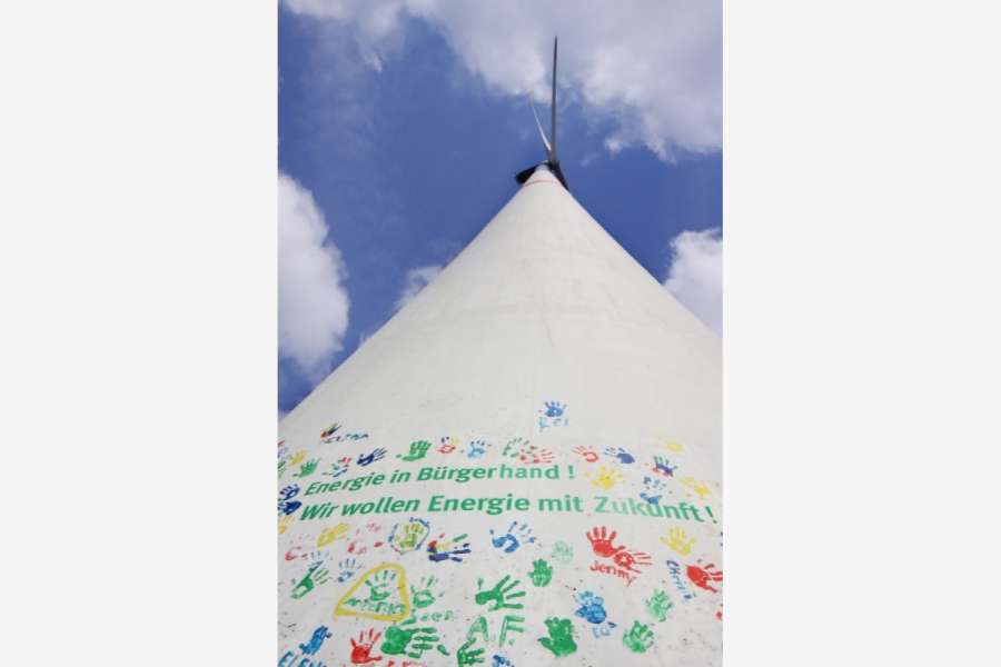 Der Bürgerwindpark Neudorf. FOTO: NATURSTROM AG