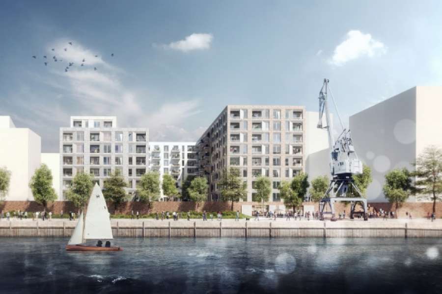 Siegerentwurf von Schenk Waiblinger Architekten für das das Quartier Baakenhafen, Hamburger Hafencity. BILD: SAGA