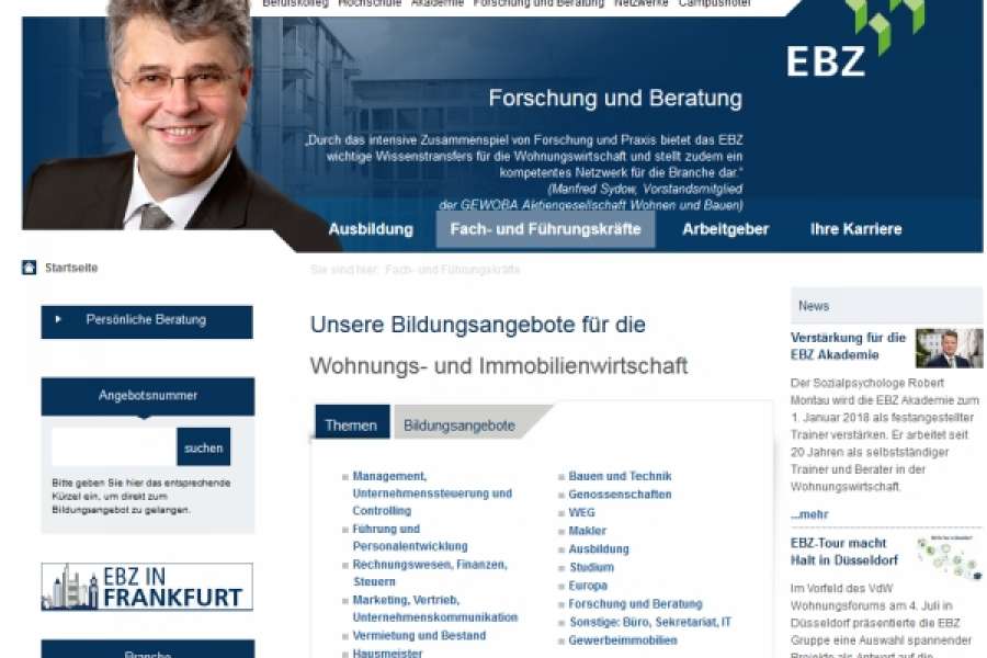 EBZ Business School: Bildungsangebote für die Immobilienwirtschaft