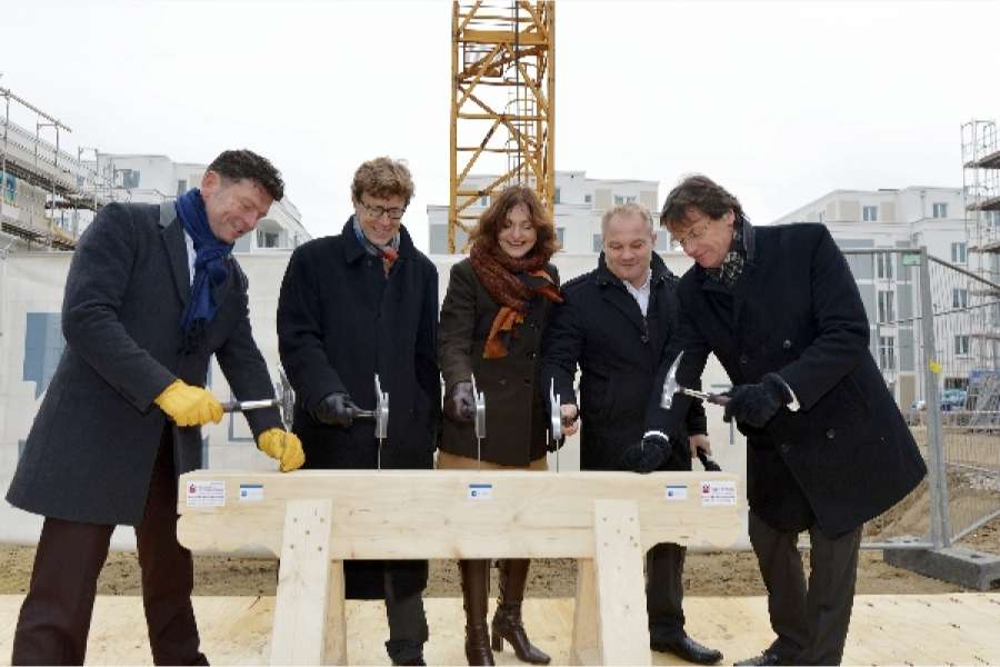 Richtfest für 287 Neubauwohnungen der STADT UND LAND an den „Gärten der Welt“ in Berlin Marzahn-Hellersdorf. FOTO: Popp/STADT UND LAND