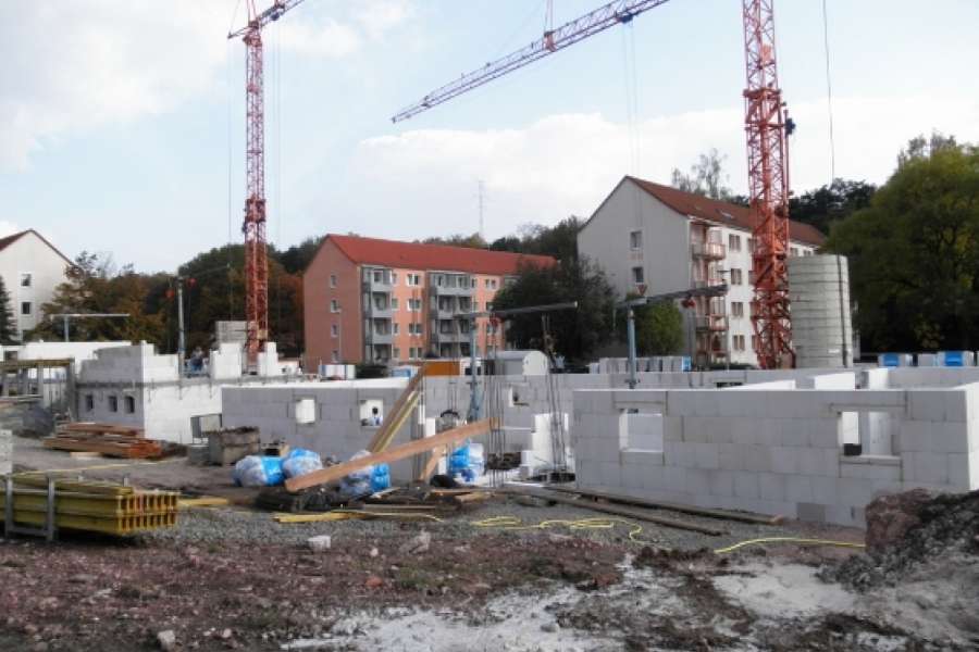 Neubau-Projekt „Lebensräume Auengrund“ am Wohnstandort Aue I in Suhl der AWG Wohnungsbaugenossenschaft „Rennsteig“ eG. FOTO: VTW