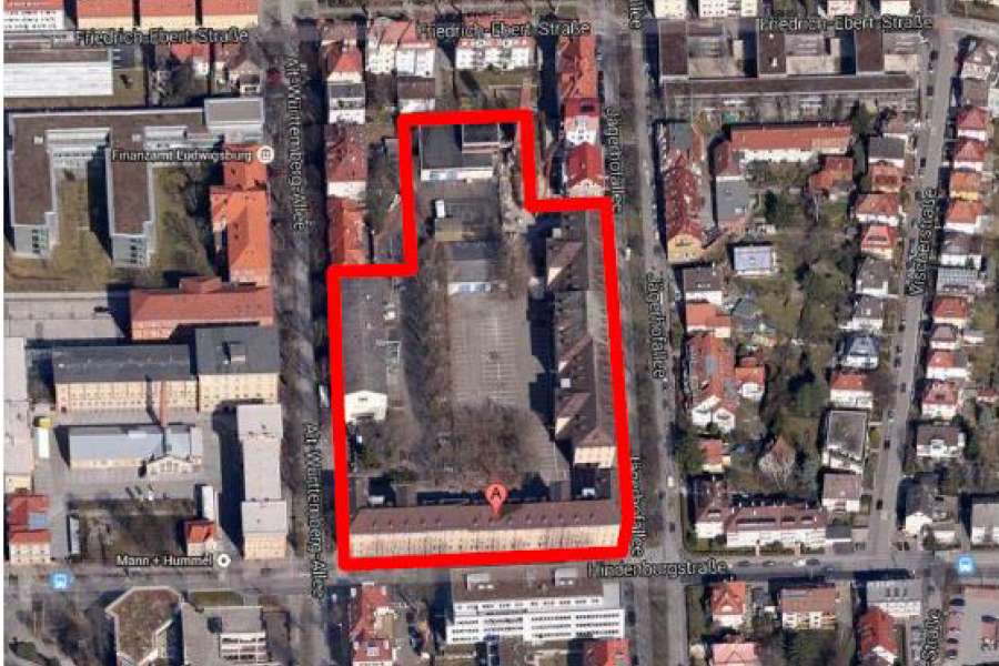 Mitten in Ludwigbsurg entsteht auf einer Brache bezahlbarer Wohnraum. Quelle: WBL