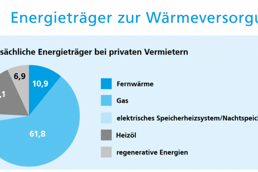 In 6,9 Prozent der Wohnungen befragter Haus & Grund-Mitglieder werden regenerative Energien genutzt. Quelle: Vermieterbefragung 2021 des Eigentümerverbandes Haus & Grund