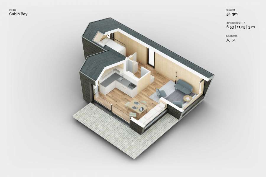 Wer bauen und wohnen neu denkt, sollte sich beim Wettbewerb BAUsmart 2021 bewerben. Das Start-up Cabin Spacey entwickelt zum Beispiel Modulhäuser mit durchdachten Grundrissen. BILD: Cabin Spacey