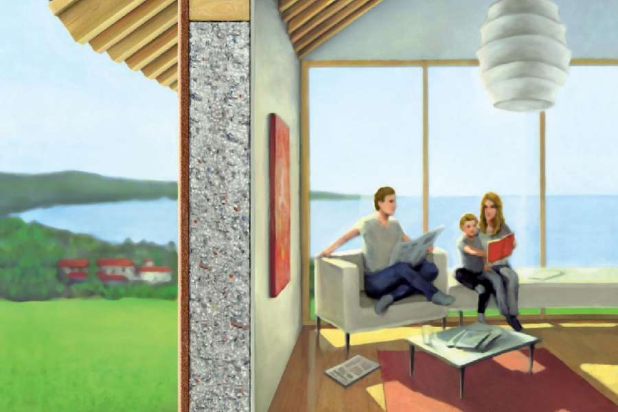Die Grafik veranschaulicht, wie mittels eingeblasenen Materialien gedämmt wurde. Foto: Climacell