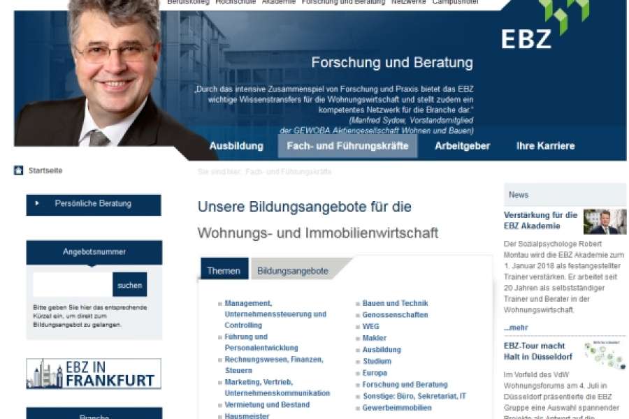 EBZ Business School: Bildungsangebote für die Immobilienwirtschaft