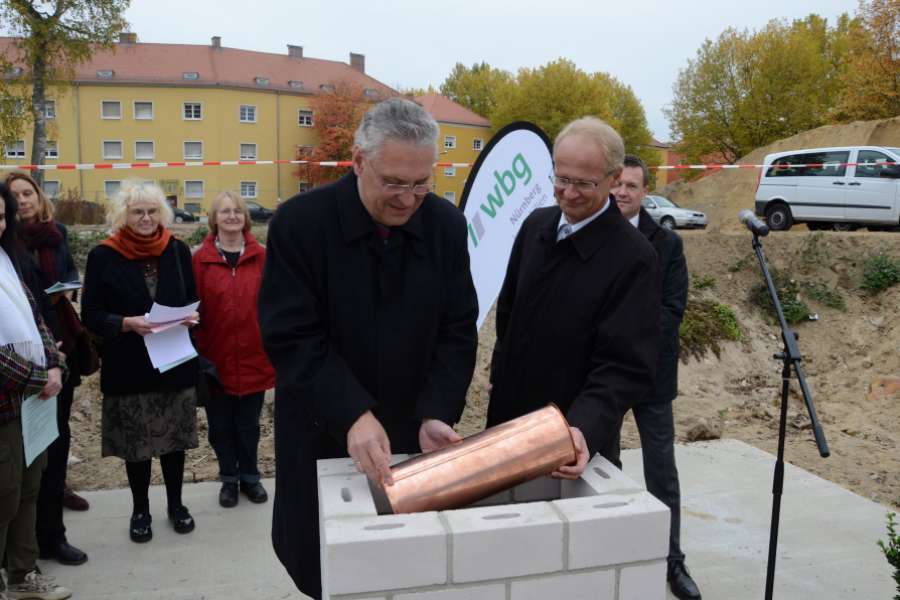 Grundsteinlegung für 138 neue Mietwohnungen, davon 32 mit öffentlicher Förderung, Foto: wbg Nürnberg GmbH